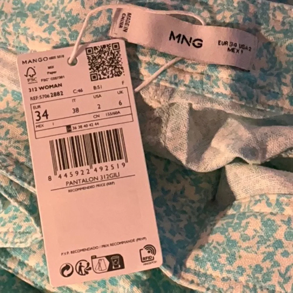 MANGO NWT Floral Linen Blend Flare Pants in Sz 2, 4 & 6